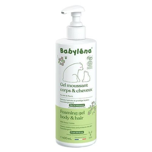 Gel Moussant - Babylena - 400ml - Bio - Hypoallergénique - Miel Et Aloe Vera 