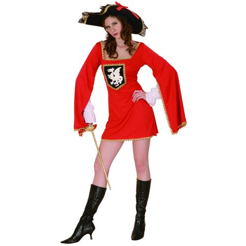 Déguisement Mousquetaire Rouge Femme - Taille: Small