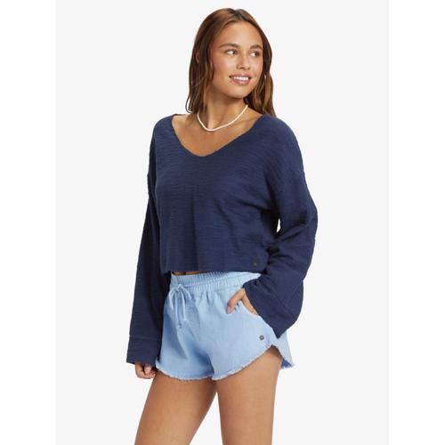 Made For You - Sweat Encolure En V Pour Femme - Bleu -