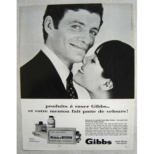 Publicité Papier - Produits À Raser Gibbs De 1966