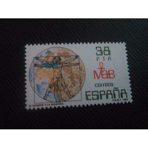 Timbre Espagne Yt 2359 L'homme Et La Biosphère 1984 ( 030105 )