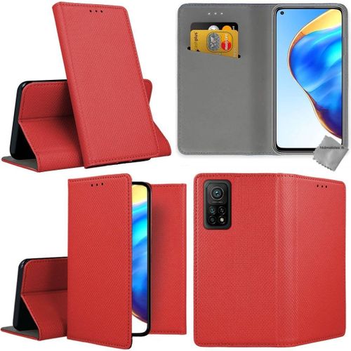 Housse Etui Coque Pochette Portefeuille Pour Xiaomi Mi 10t / Mi 10t Pro 5g + Film Ecran - Rouge Magnet
