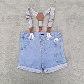 Short En Jean + Bretelles Kiabi 9 Mois, Très Bon État