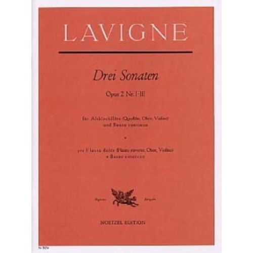 Drei Sonaten Opus 2 Nr I-Iii ( "La Baussan", "La D'agut", " "La Dubois") Pour Flûte À Bec Alto (Ou Flûte, Hautbois Ou Violon) Et Basse Continue