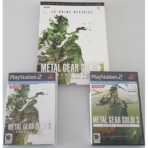 Guide Officiel "Metal Gear Solid 3 Snake Eater" + Jeu Ps2 "Mgs 3 Snake Eater" + Jeu Ps2 "Mgs 3 Snake Eater Subsistence"