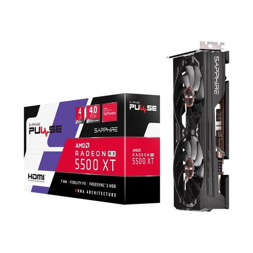 Sapphire Pulse Radeon RX 5500 XT - Carte graphique - Radeon RX 5500 XT - 8 Go GDDR6 - PCIe 4.0 - HDMI, 3 x DisplayPort - détail léger