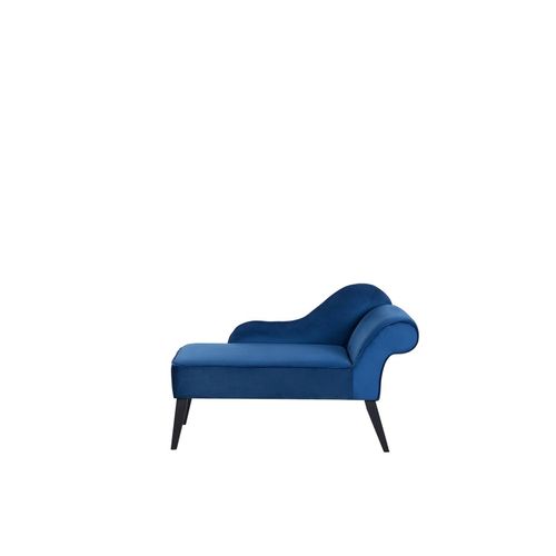 Mini Chaise Longue En Velours Bleu Côté Droit Biarritz
