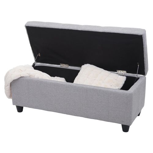 Coffre De Rangement Kriens, Banc, Tissu/Textile, 45x114x45cm   Gris Clair