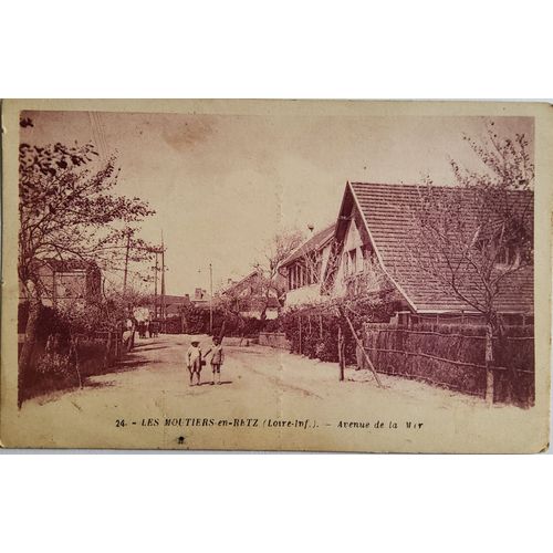 Carte Postale Ancienne, France, Loire Atlantique 44, Les Moutiers En Retz, Avenue De La Mer, Enfants
