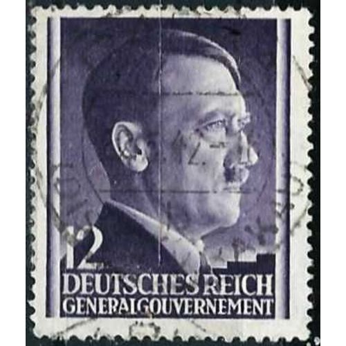 Pologne, Occupation Allemande, Gouvernement General 1941, Beau Timbre Yvert 86, Chancelier Hitler 12gr. Violet, Oblitéré, Tbe