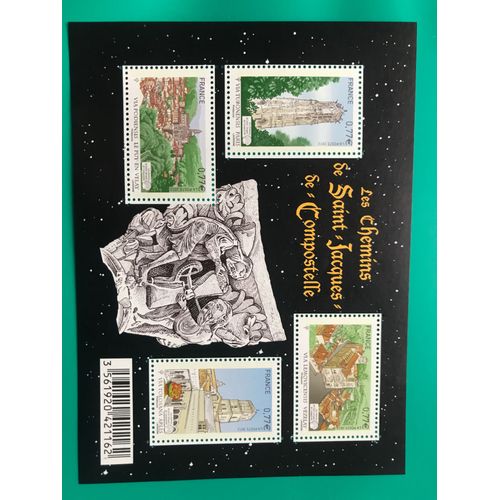 Bloc Feuillet 4 Timbres, Les Chemins De Saint Jacques De Compostelle, Année 2012, Gomme Intacte