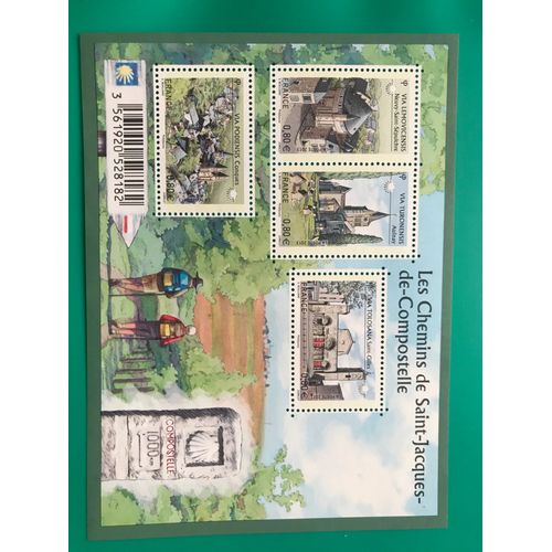 Bloc Feuillet 4 Timbres, Les Chemins De Saint Jacques De Compostelle, Année 2013, Gomme Intacte