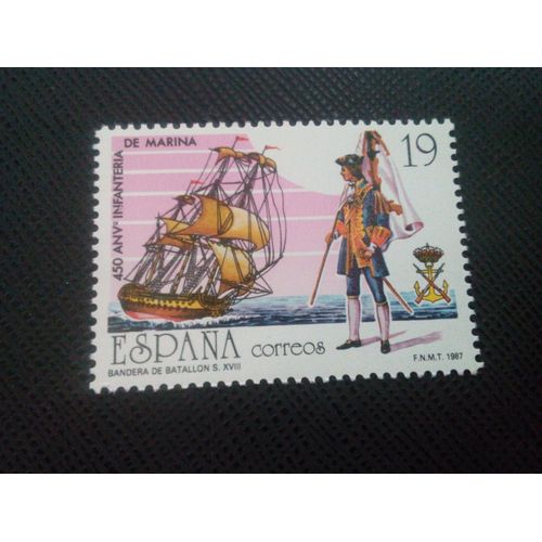 Timbre Espagne Yt 2499 Corps D'infanterie De Marine 1987 ( 050105 )