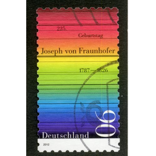 Timbre Oblitéré Deutschland, 225, Geburtstag, Joseph Von Fraunhofer 1787-1826, 2012, 90