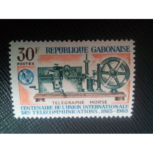 Timbre Gabon Y T 179 Centenaire De L'uit 1965 ( 060608 )