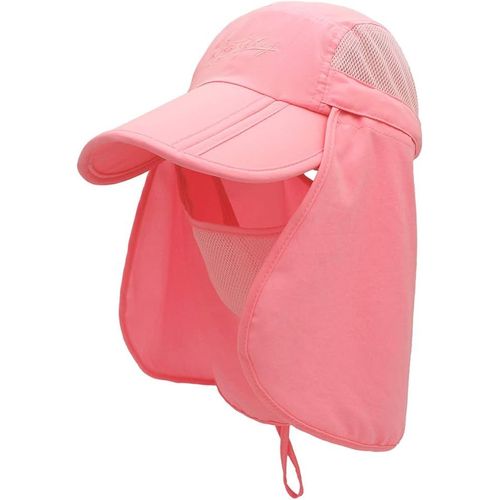 (Rose)Neck Face Flap Outdoor Cap Uv Protection Sun Hats Chapeau De Pêche À Séchage Rapide Upf50 +