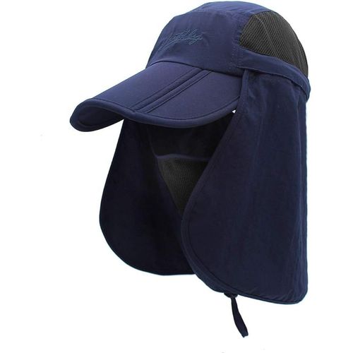 (Bleu)Neck Face Flap Outdoor Cap Uv Protection Sun Hats Chapeau De Pêche À Séchage Rapide Upf50 +