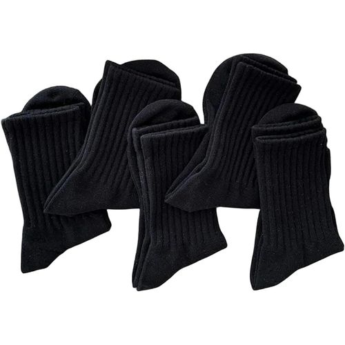 5 Pcs Femmes Et Hommes Solid Color Sport Chaussettes Courtes Hommes Noir Chaud Chaussettes Automne Hiver Set