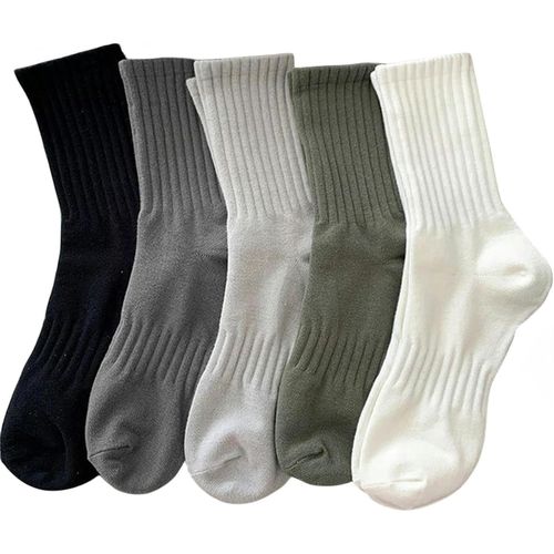 5 Pcs Femmes Et Hommes Solid Color Sport Chaussettes Courtes Hommes Chaud Chaussettes Automne Hiver Set