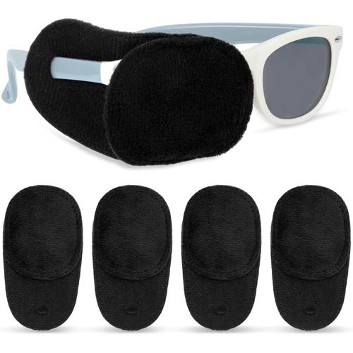 (Noir)Cache Oeil Enfant 4 Pièces, Cache Oeil Medical Pour Amblyopie Orthoptiste Adultes Et Enfants, Couvre Lunettes Eye Patches