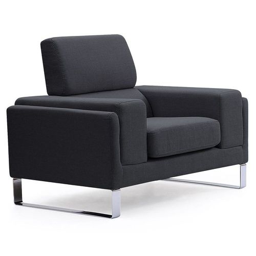 Fauteuil En Tissu "Ezekiel" 104cm Noir