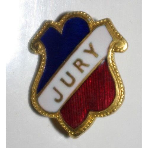 Rare Insigne Jury 23 Mm De Haut Avec Attache Au Dos Existe En Général Que En Pendentif