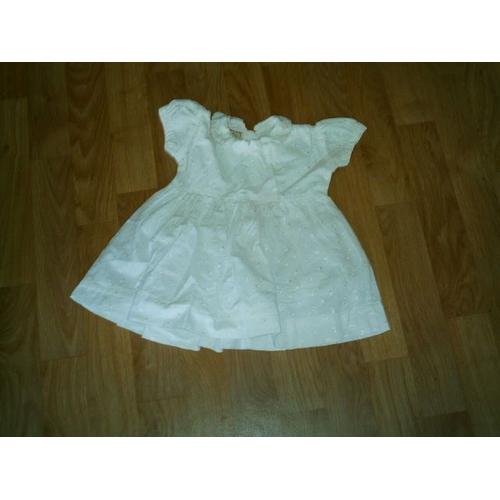 Robe Mini Malice Blanche Dentelle 6 Mois Tbe