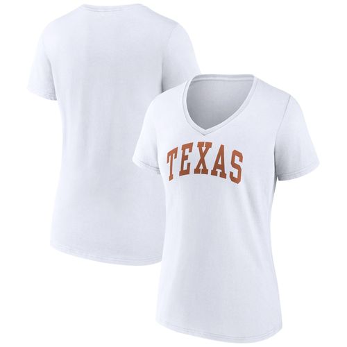 T-Shirt Blanc À Col En V Fanatics Texas Longhorns Basic Arch Pour Femmes