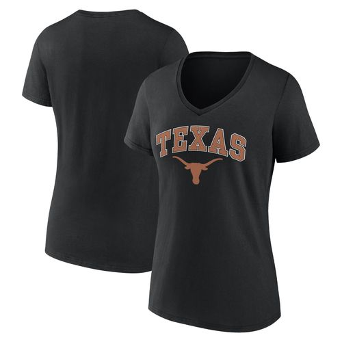 T-Shirt Noir À Col En V Fanatics Pour Femmes Texas Longhorns Evergreen Campus