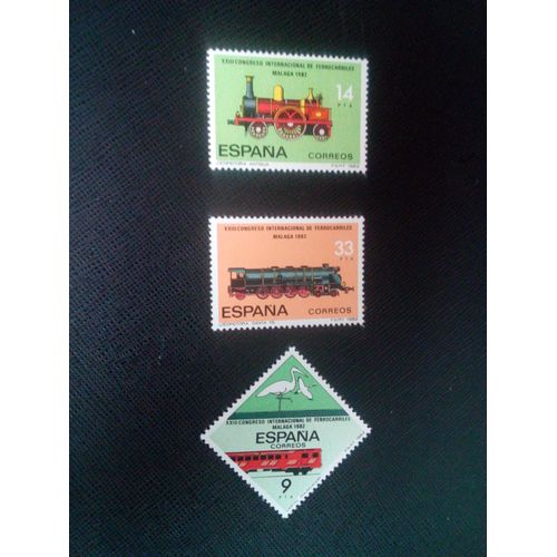 Timbre Espagne Yt 2292 A 2294 Séries: Congrès Ferroviaire International 1982 ( 050105 )