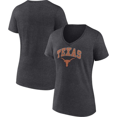 T-Shirt À Col En V Fanatics Heather Charcoal Texas Longhorns Evergreen Campus Pour Femmes