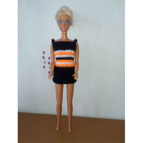 Haut N° 37 Tricoté Main Pour Poupée Barbie