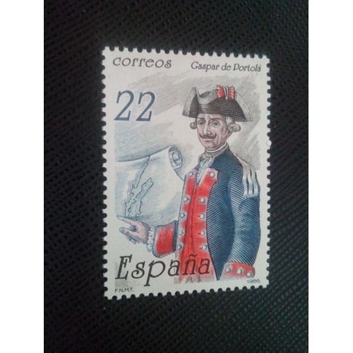 Timbre Espagne Yt 2484 Gaspar De Portola 1986 ( 050105 )