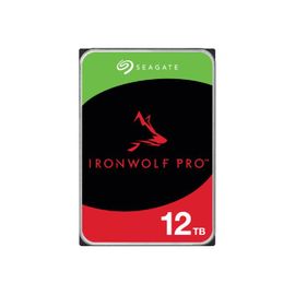 Seagate IronWolf Pro ST12000NT001 - Disque dur - 12 To - interne - 3.5" - SATA 6Gb/s - 7200 tours/min - mémoire tampon : 256 Mo - avec 3 ans de Seagate Rescue Data Recovery