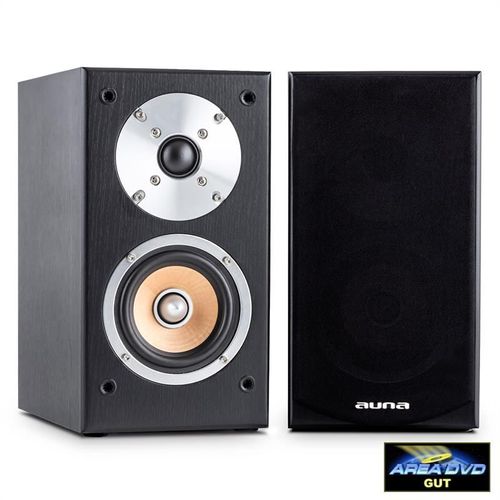 Auna Linie-501 BS-BK Paire enceintes de bibliothèques passives 50W RMS - noir