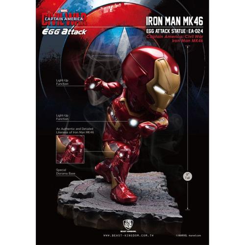 Captain America Civil War Statuette Egg Attack Iron Man Mark Xlvi 20 Cm - Beast Kingdom Toys Bkdea-024