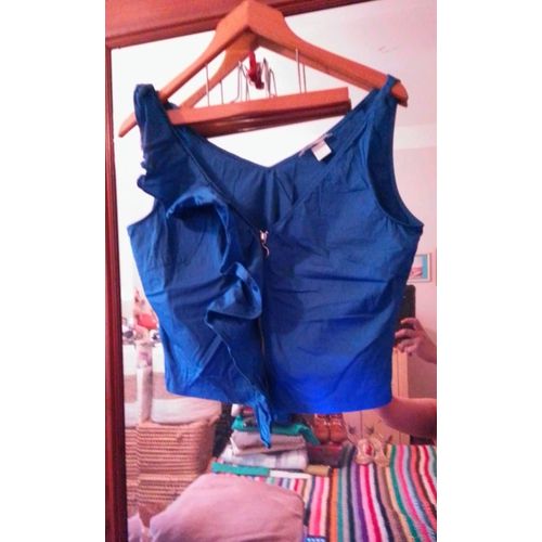 Débardeur Bleu Devant Fermeture Éclair Côté Frou Frou 44 Xxl H&m.