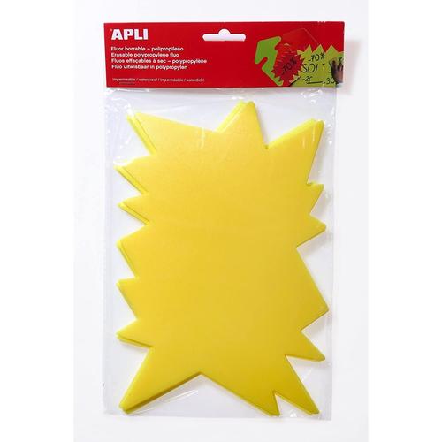 Apli-Agipa Paquet de 10 éclatés fluo PP effaçable 24 x 32 cm jaune