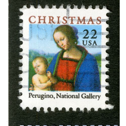 Timbre Oblitéré Usa 22, Christmas, Perugino, National Gallery