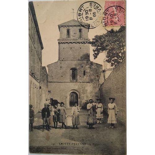 Carte Postale Ancienne, France, Loire Atlantique 44, Sainte Pezenne, L'église, Enfants