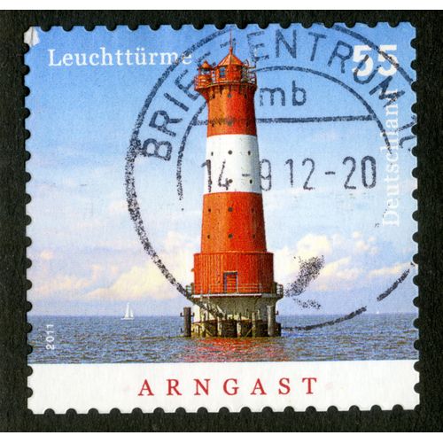 Timbre Oblitéré Deutschland, Arngast , Leuchttürme, 2011, 55