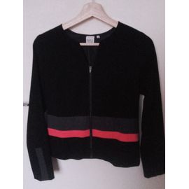 Gilet/Veste Miss Captain Noir Avec Bandes Colorées 34 Tbe