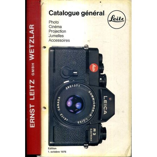 Catalogue General Leitz Photo Cinema Projection Jumelles Accessoires Edition Du 1 Octobre 1976 Reliure Spiralee Erntz Leitz