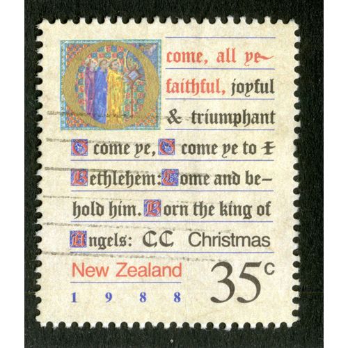 Timbre Oblitéré New Zealand, Christmas, 1988, 35c