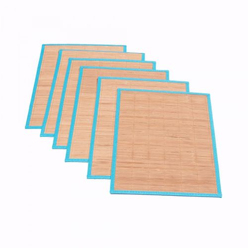 Set De Table Lot 6 Sets De Table Bambou Bleu 33x48 En Bambou