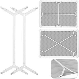 Sangles De Support De Drap De Lit Criss-Cross - Blanc 2pcs Draps Reste Bretelles Maintiennent Drap-Housse Ou Plat En Place - Pour Les Supports De Matelas Twin Queen King Clips Élastiques Pinces Attach