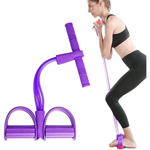 Bandes De Résistance Élastiques À 4 Tubes Avec Poignées ? Pour Abdominaux, Taille, Bras, Jambes, Étirements ? Équipement De Fitness