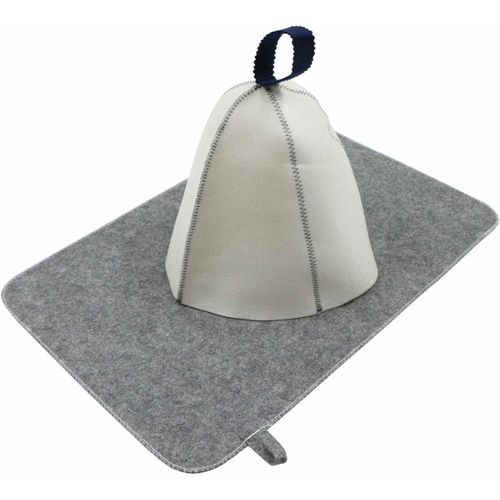 Chapeau De Sauna Natural Textile - Douche En Feutre Avec Crochet Pour Femmes Et Hommes Couvre-Chef Bain La Plupart Des Tailles Tête (Chapeau + Coussin Feutre)