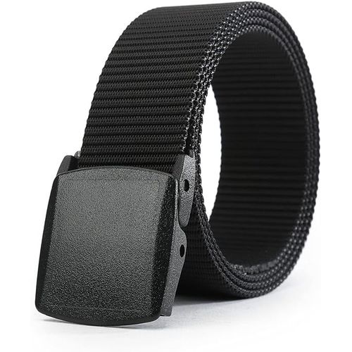 Military Tactical Belts For Men Women Nylon Belt Heavy Duty Quick Release Metal Free Canvas Buckle Belt (Black,125cm)