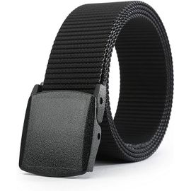 Military Tactical Belts For Men Women Nylon Belt Heavy Duty Quick Release Metal Free Canvas Buckle Belt (Black,125cm)